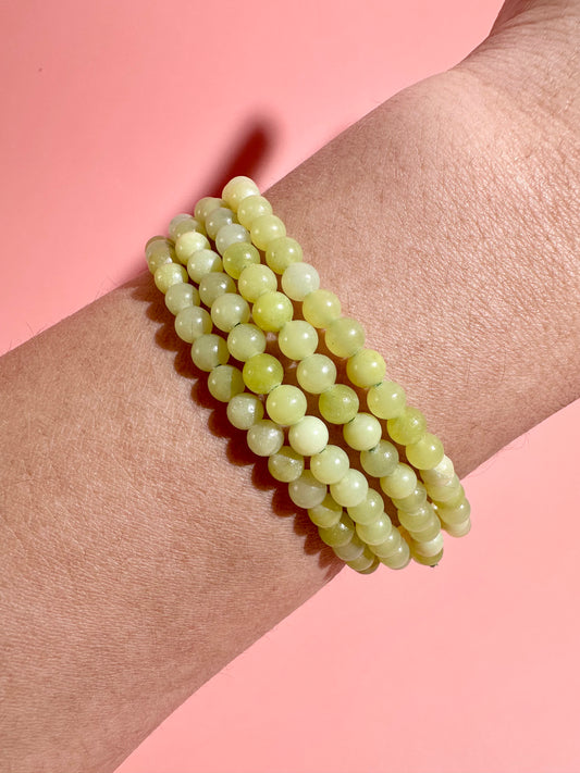 4mm Lemon Quartz Beaded Bracelet | Joy, Clarity & Abundance Energy