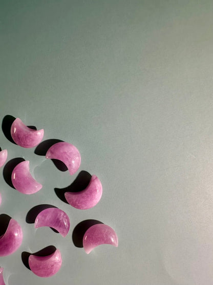 Mini Kunzite Crescent Moon | Pink Crystal Carving