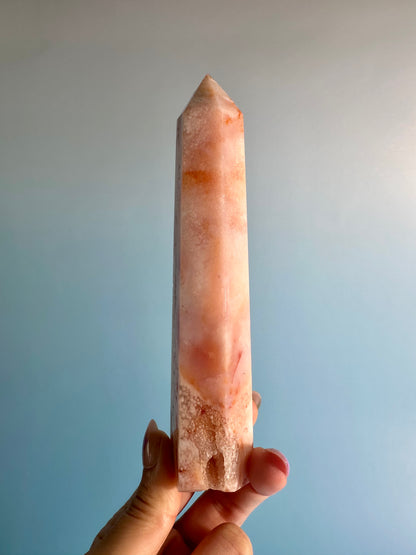 Carnelian Flower Agate Tower Option L | Joy, Courage & Emotional Growth Crystal