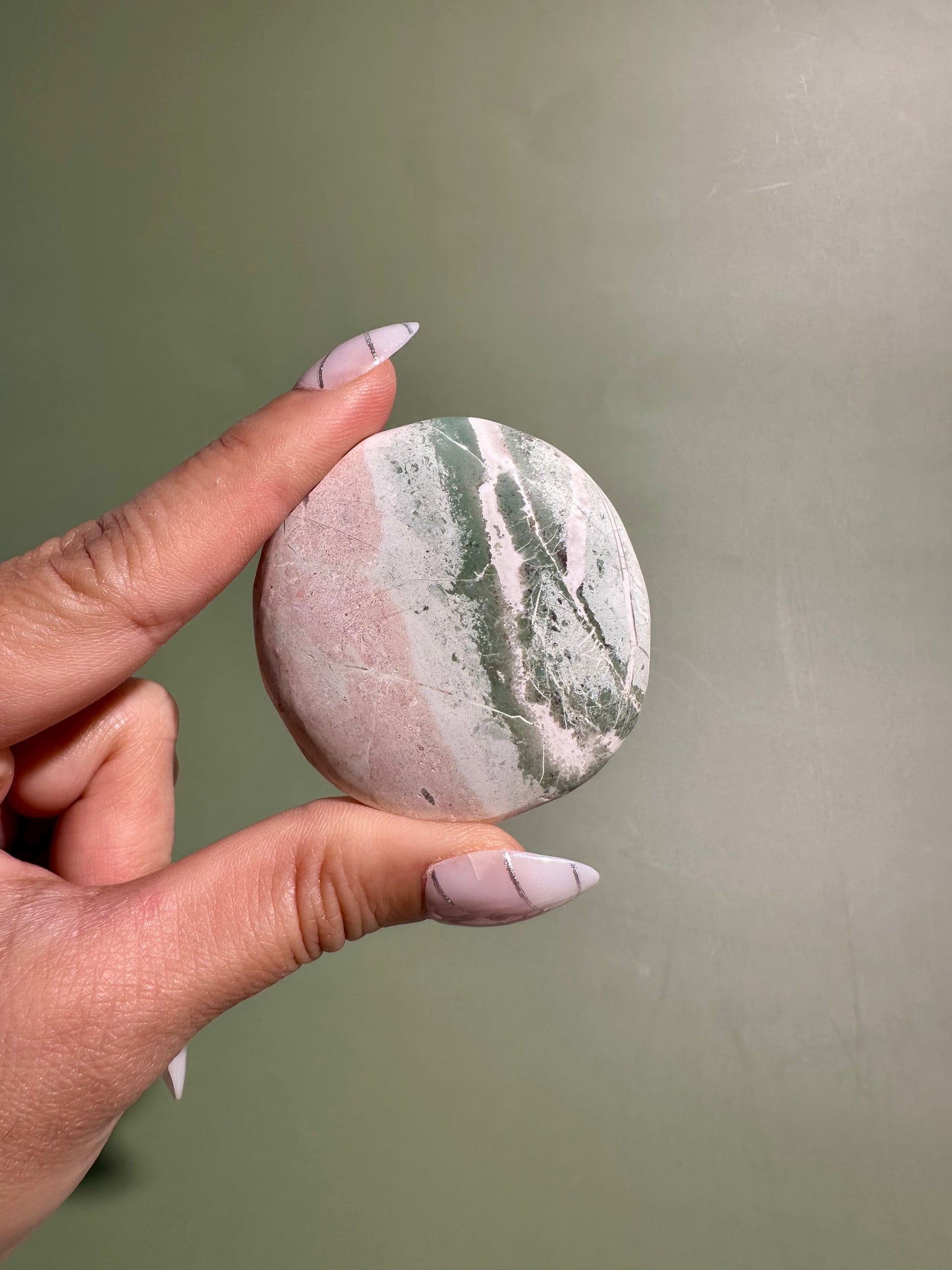 Unicorn Jasper Round Flat Palm