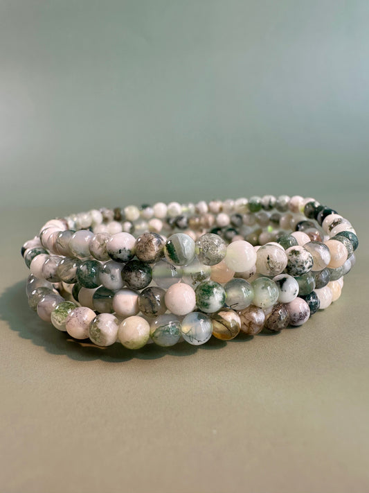 4mm Tree Agate Beaded Bracelet