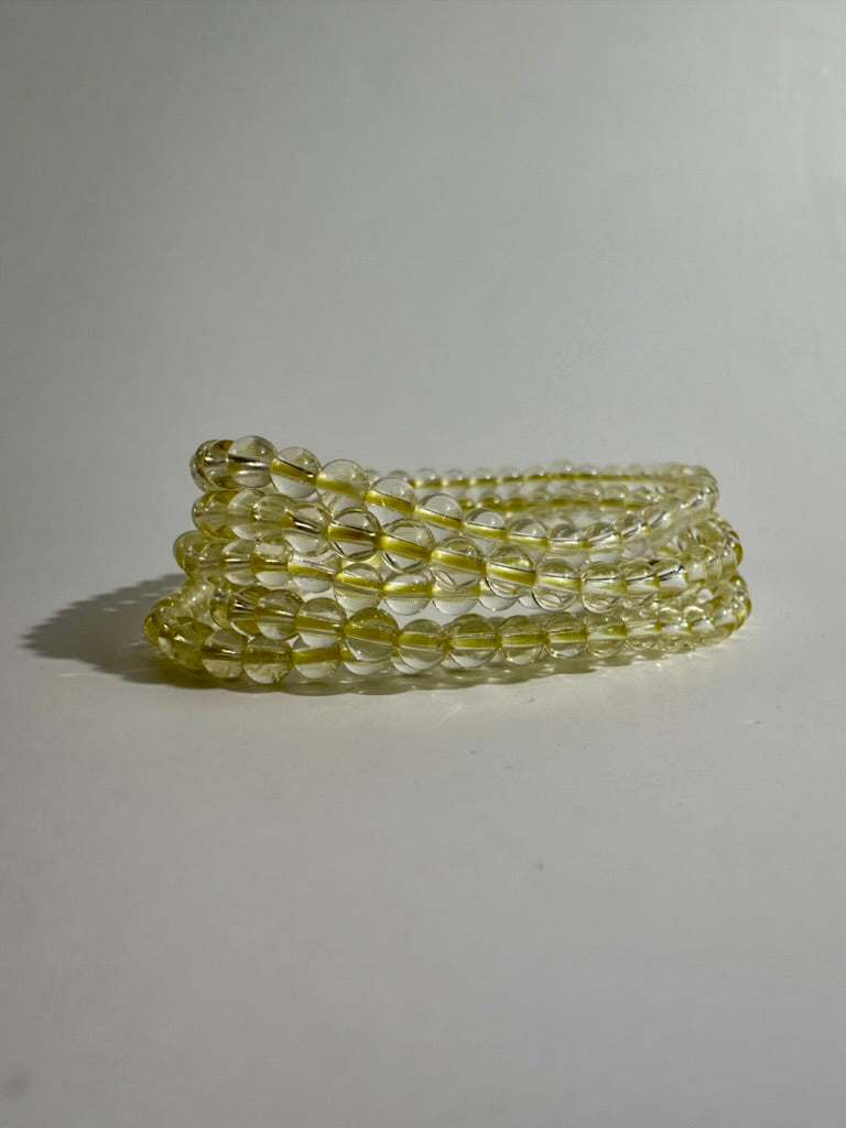4mm Citrine Beaded Bracelet | Dainty Yellow Crystal Jewelry