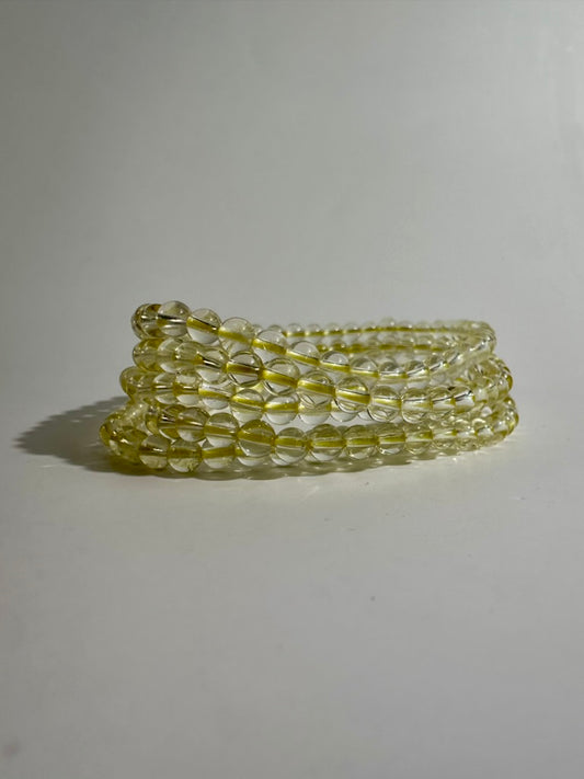 4mm Citrine Beaded Bracelet | Dainty Yellow Crystal Jewelry