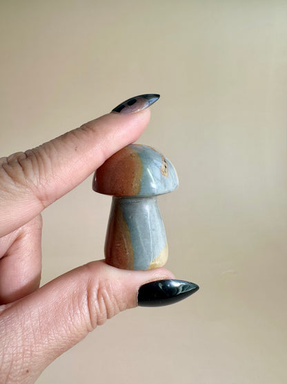 Small Polychrome Jasper Mushroom