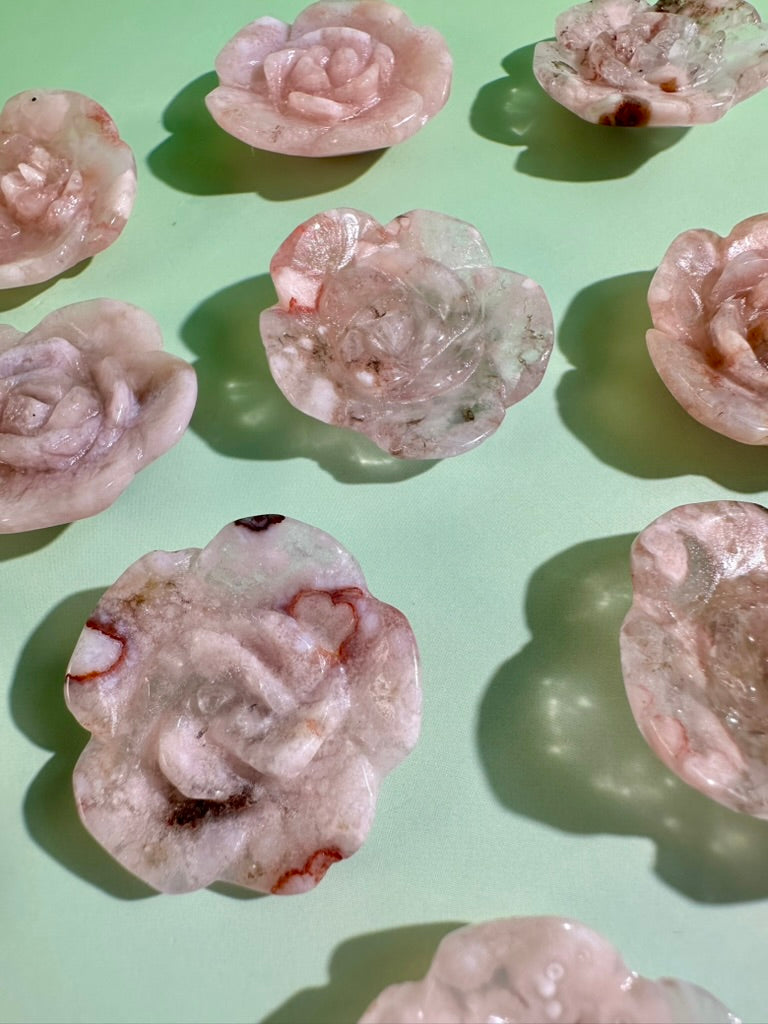 Small Flower Agate Flower | Floral Crystal Carving