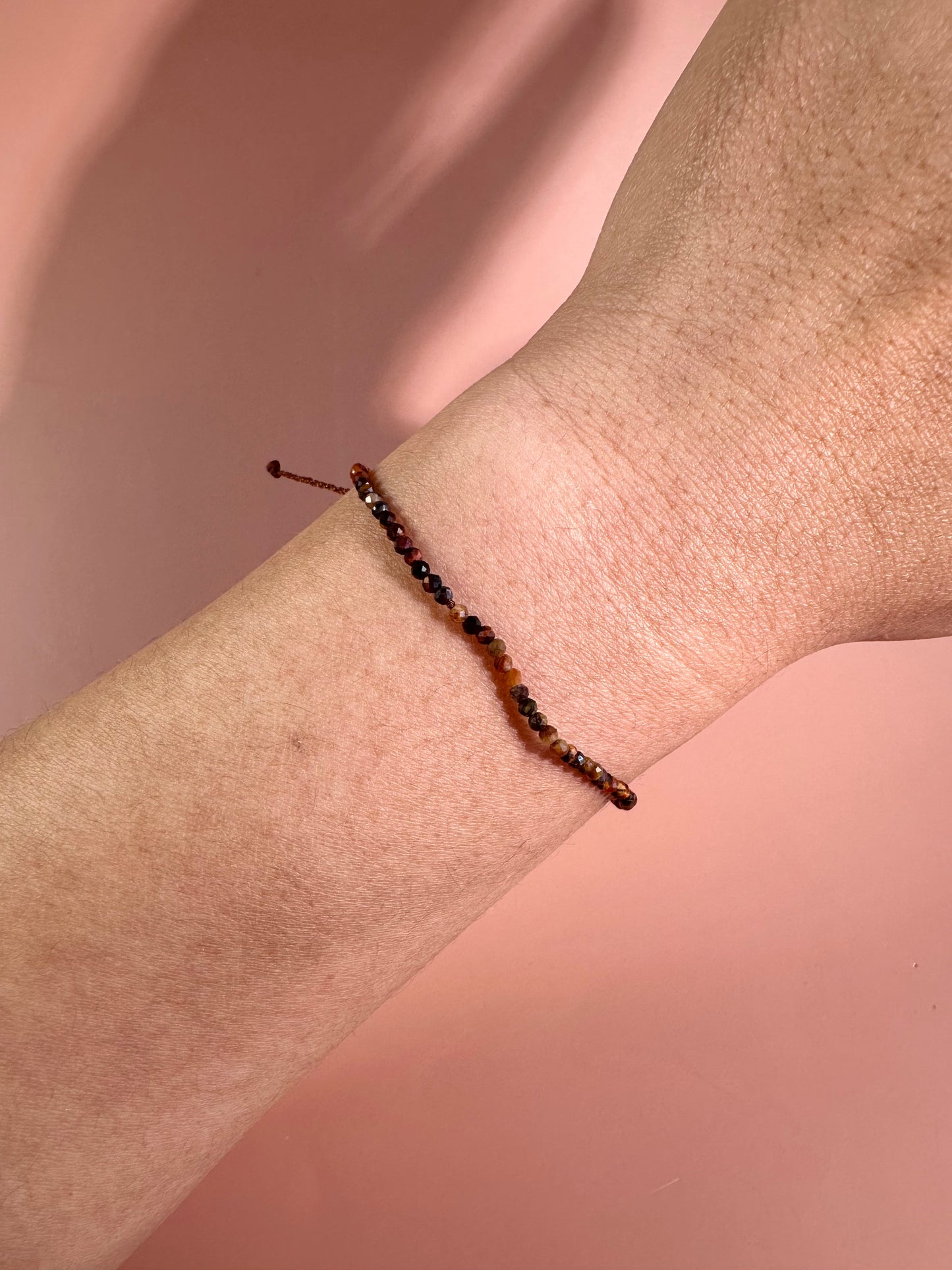 2mm Tiger’s Eye Adjustable Beaded Bracelet