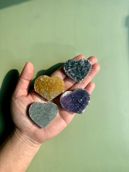 Small Druzy Amethyst Heart - H
