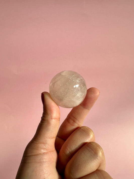 Small Star Rose Quartz Sphere - A