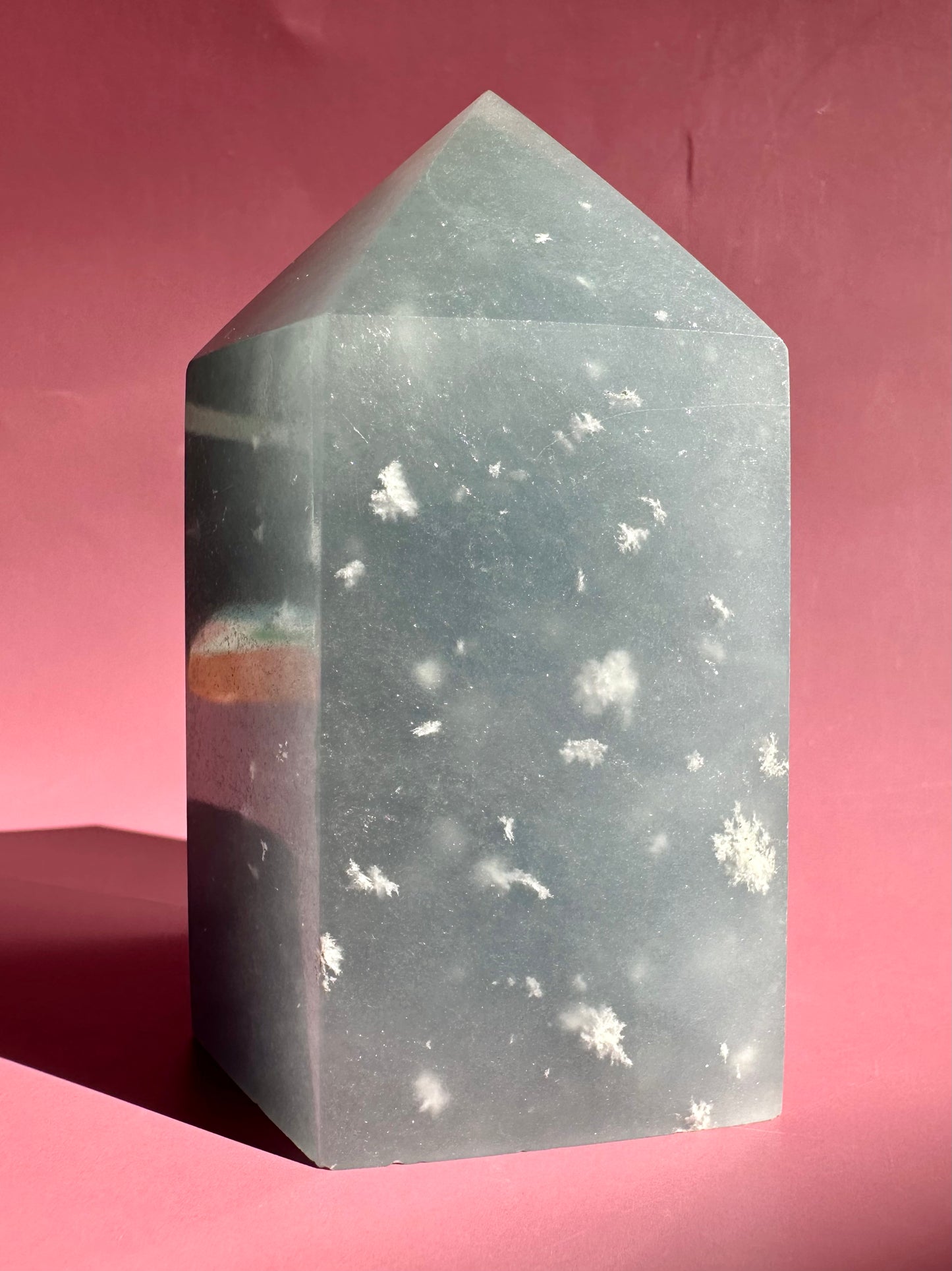 Large Peruvian Snowflake Angelite Tower - B