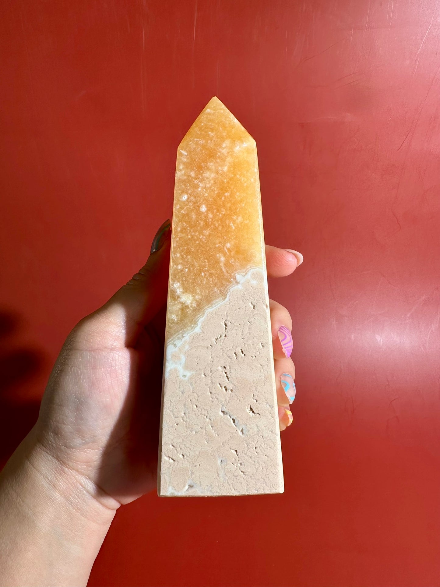 Orange Calcite Tower – Option D | Happiness, Inspiration & Empowerment Energy