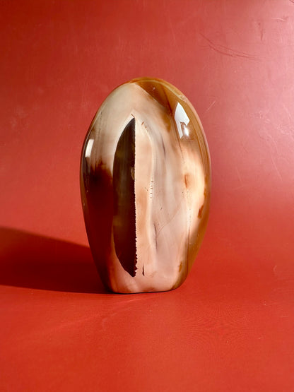 Carnelian Orca Agate Standing Freeform – Option E | Joy, Abundance & Natural Druzy Collector Crystal