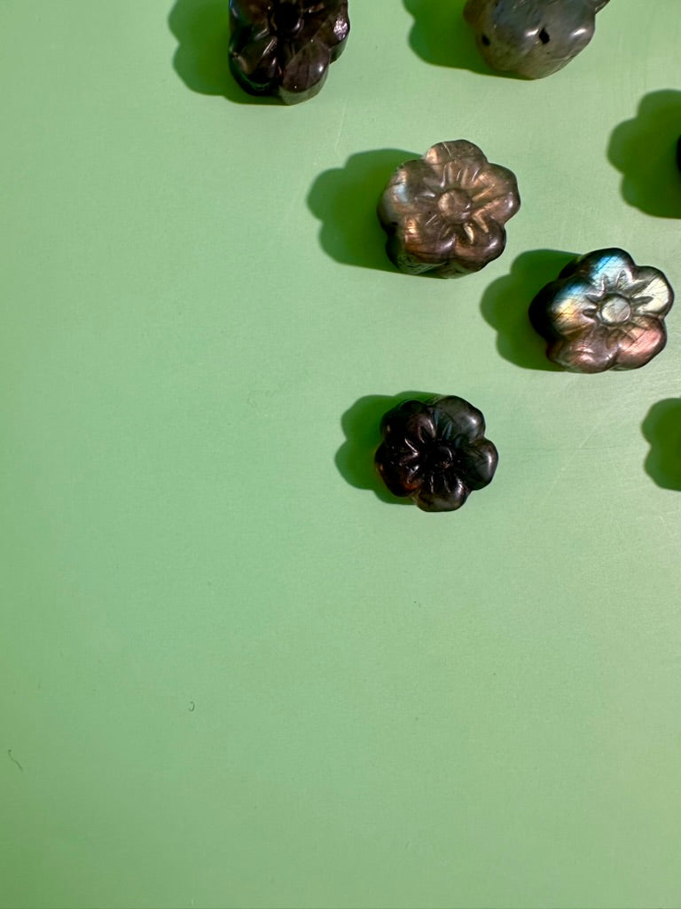 Mini Labradorite Flower | Flashy Crystal Carving