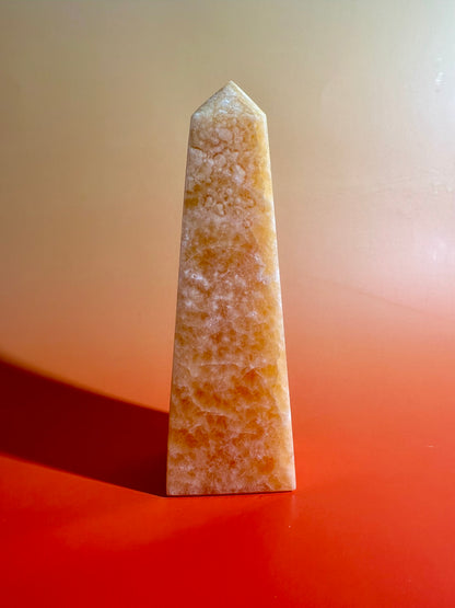 Orange Calcite Tower – Option F | Collector Statement Crystal, Vitality & Creative Energy