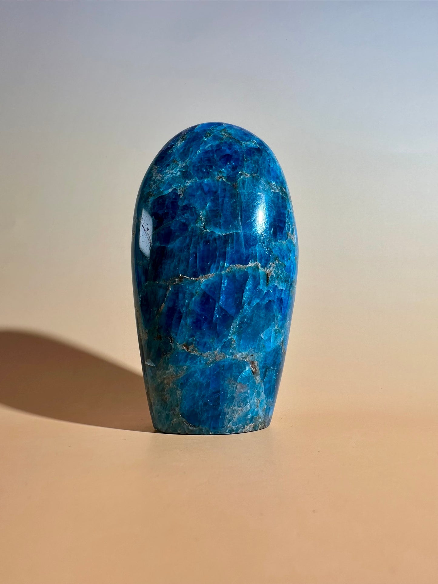 Blue Apatite Standing Freeform – Option D | Motivation, Communication & Vision Crystal