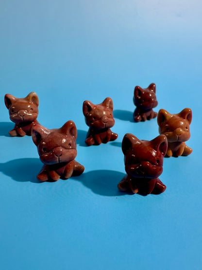 Mini Alashan Agate Sitting French Bulldog | Cute Crystal Dog Carving