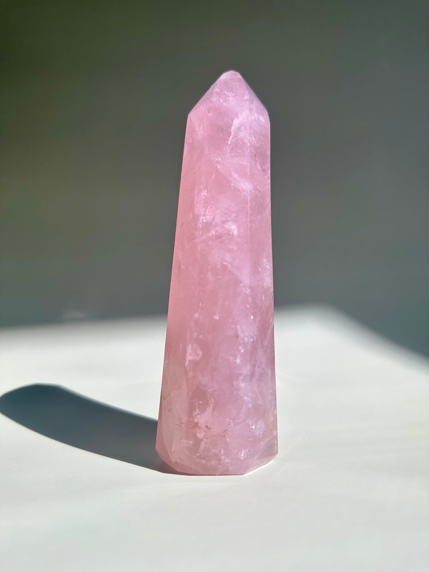 Large Rose Quartz Tower - B