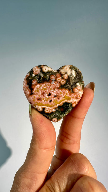 Ocean Jasper Heart Carving – Option J