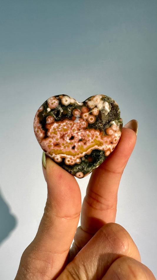 Ocean Jasper Heart Carving – Option J