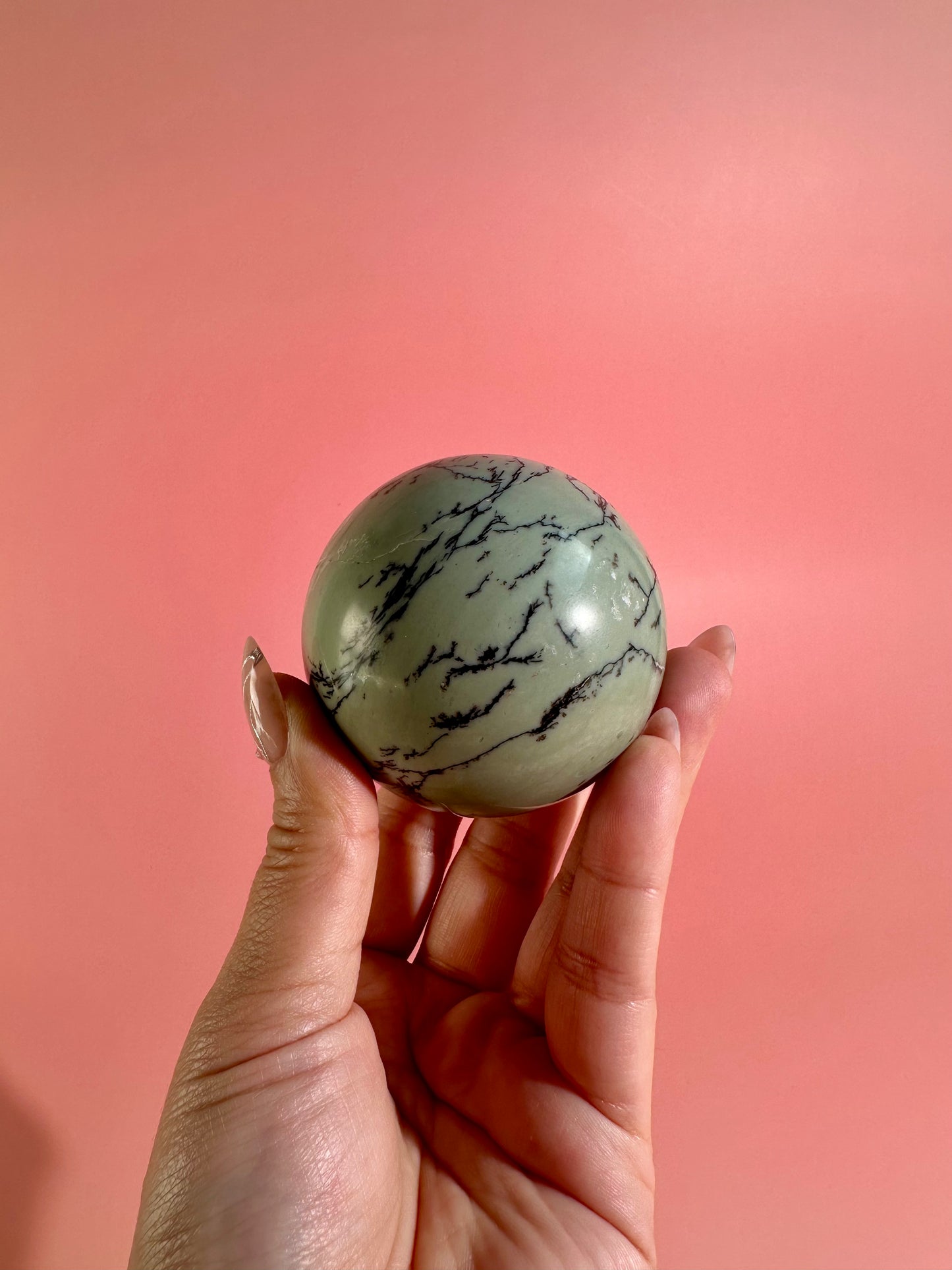 Green Picture Jasper Sphere – Option C