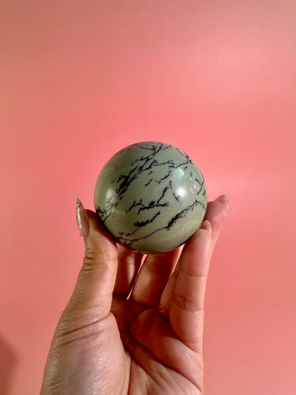 Green Picture Jasper Sphere – Option C