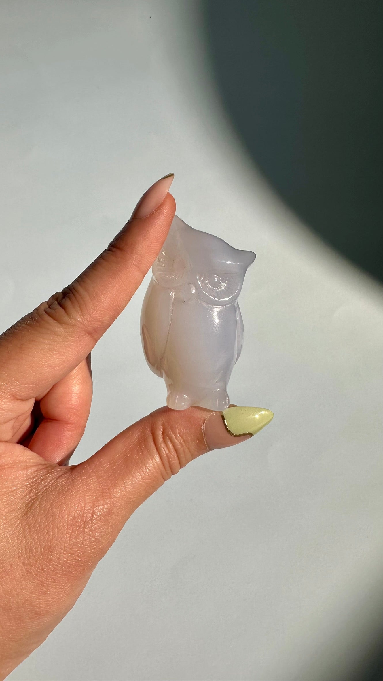 Blue Chalcedony Owl Carving (Large & Small) - You Pick!