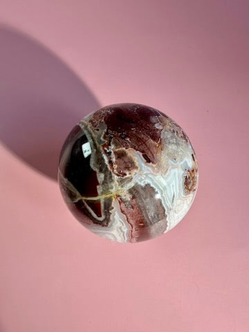 Red Crazy Lace Agate Sphere - B