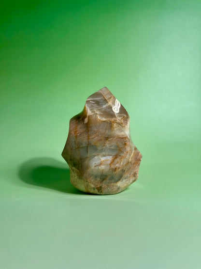 Peach Moonstone Flame – Option B | Emotional Healing, Calm & Inner Peace Crystal