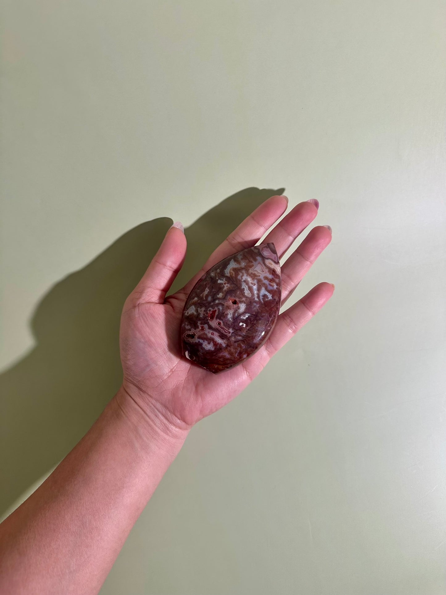 Indonesian Red Moss Agate Flame – Option C | Collector Crystal, Abundance & Transformation