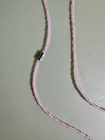 2mm Faceted Rose Quartz Necklace & Bracelet Wrap | Magnetic Clasp Jewelry