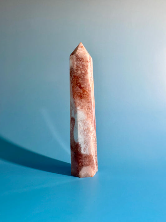 Carnelian Flower Agate Tower Option L | Joy, Courage & Emotional Growth Crystal