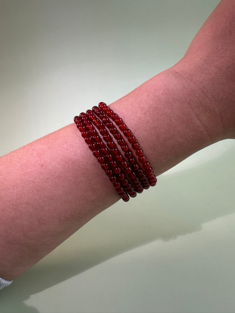 4 mm Red Onyx Beaded Bracelet