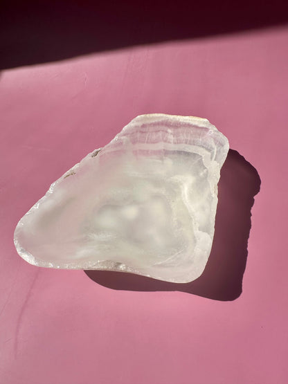 White Onyx Irregular Bowl Natural Rough Edge