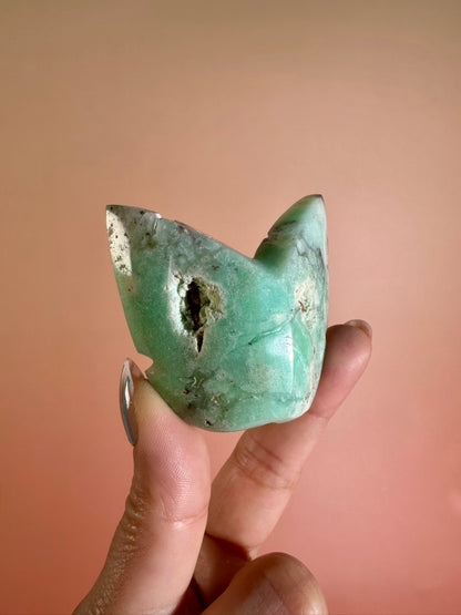 Intuitively Chosen Semi-Polished Chrysoprase 3D Butterfly | Renewal, Joy & Heart Healing Crystal