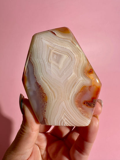 Carnelian Agate Geometric Freeform – Option H | Vitality, Optimism & Empowerment Energy