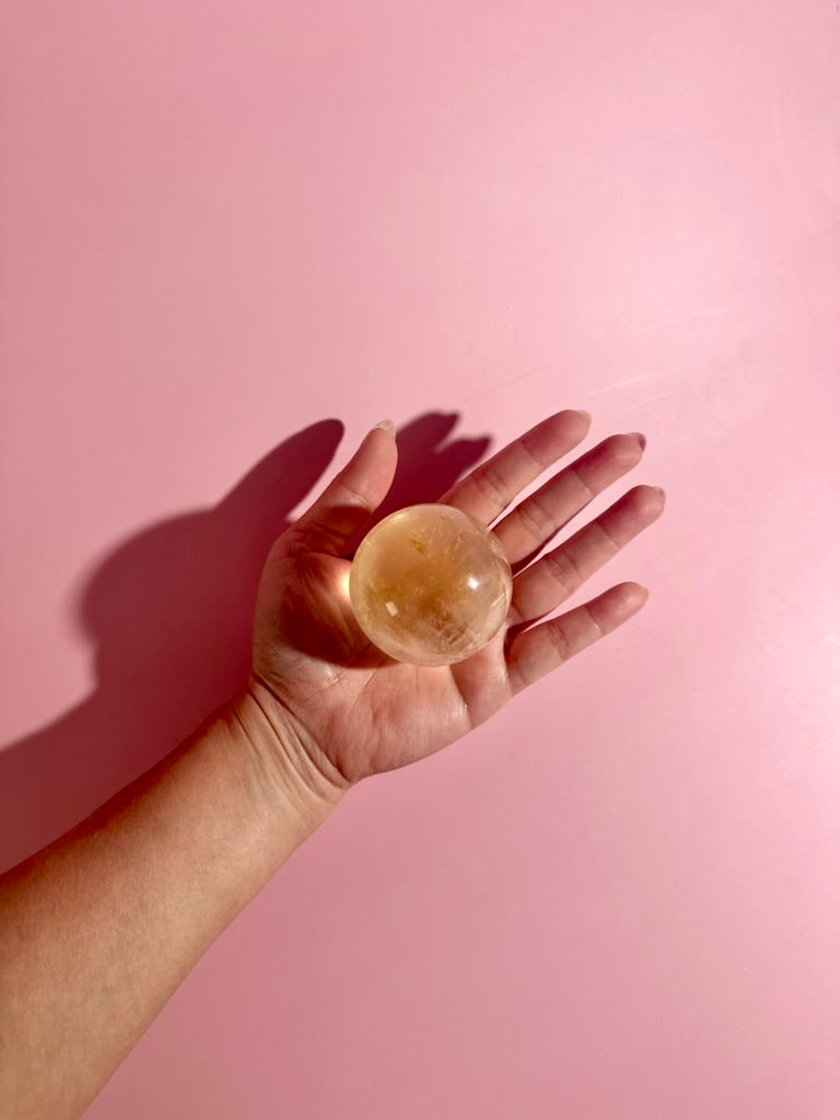 Honey Calcite Sphere – Option F | Confidence, Clarity & Golden Light Crystal