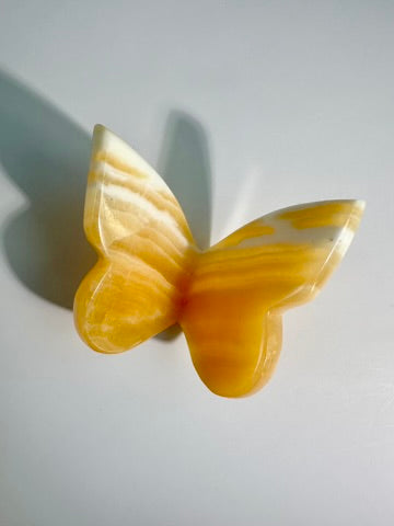 Orange Calcite 3D Butterfly Carving