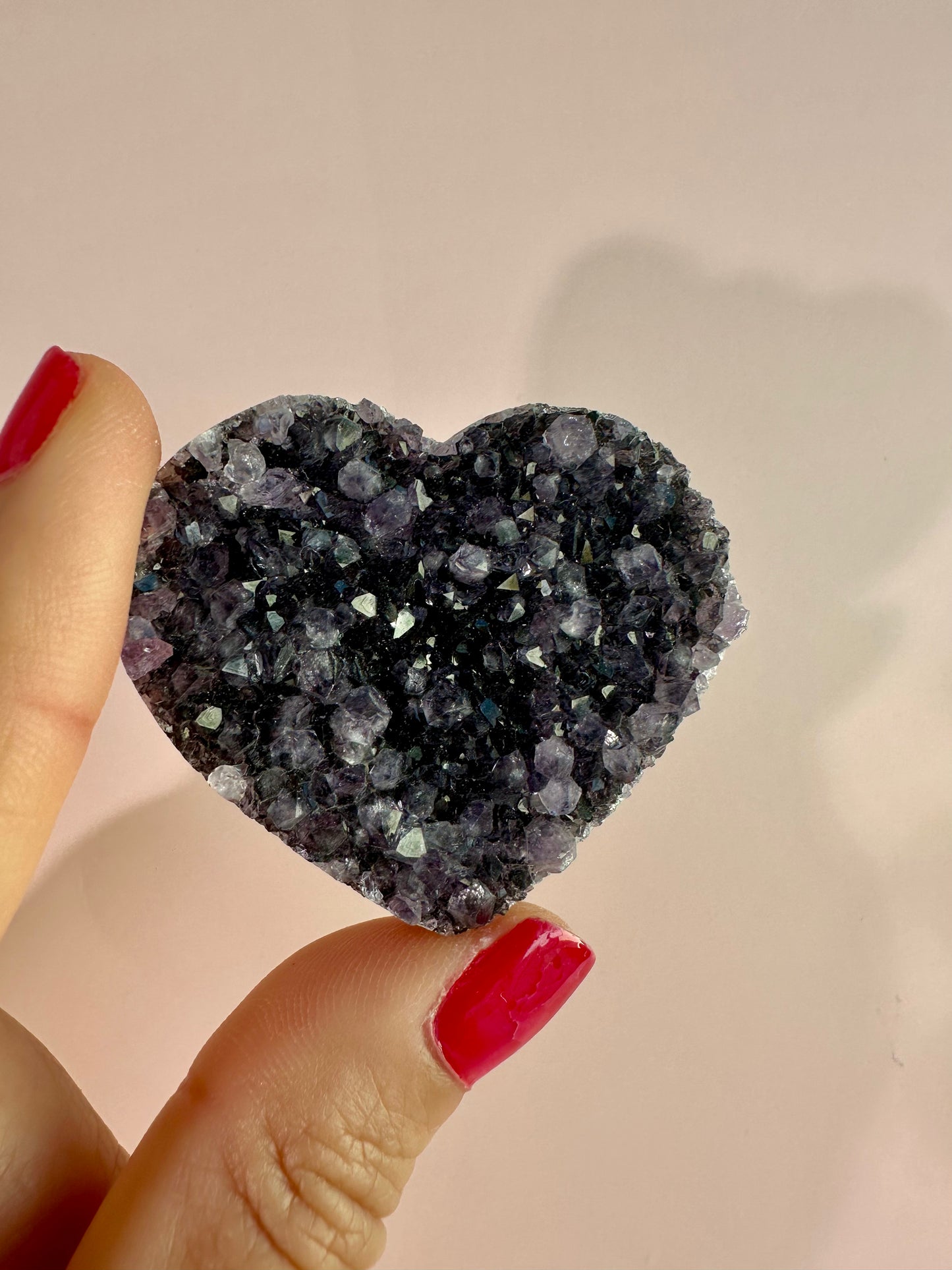 Small Druzy Amethyst Heart - A