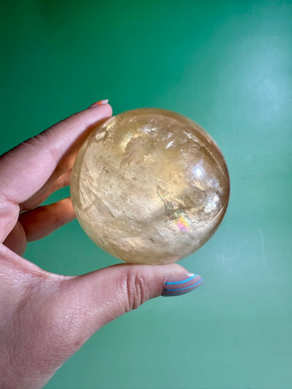 Honey Calcite Sphere – Option E | Collector Crystal, Abundance, Joy & Inner Strength