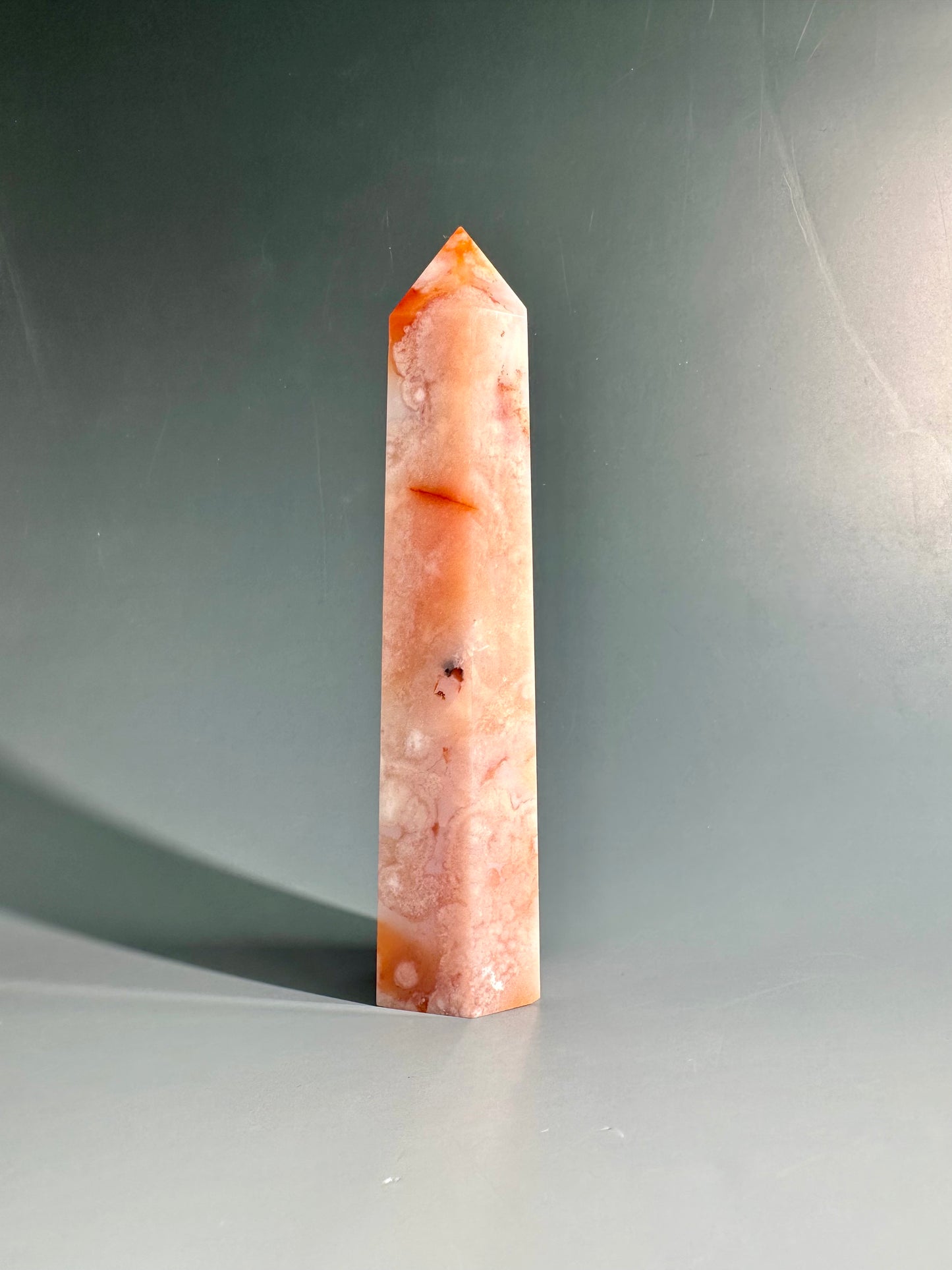 Carnelian Flower Agate Tower Option K | Blooming Potential, Courage & Joy Crystal