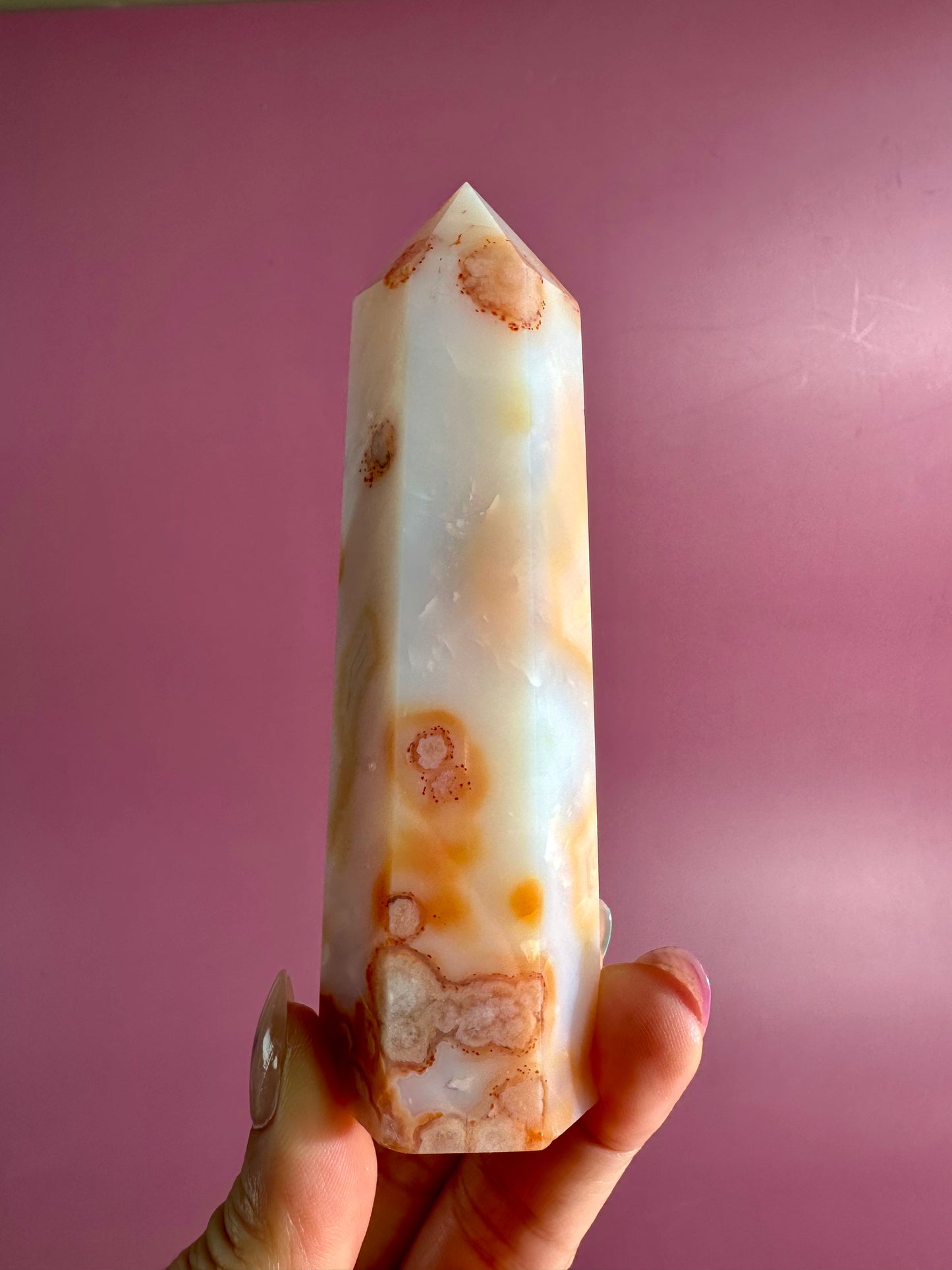 Carnelian Flower Agate Tower Option G | Joy, Confidence & Personal Growth Crystal