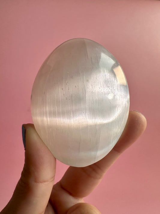 Satin Spar (Selenite) Palm Stone