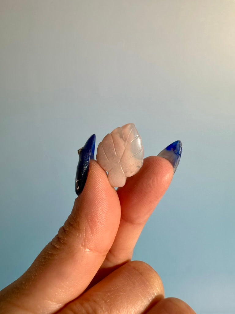 Flower Agate Feather | Floral Crystal Carving
