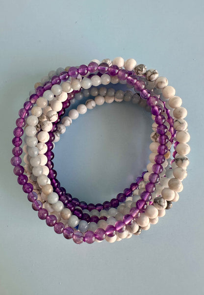 Bracelet Bundle Set: “Peace of Mind” - Howlite, Amethyst, Angelite