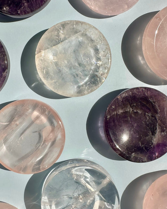 Crystal Sphere Holder Dish (Rose Quartz, Amethyst, Clear Quartz) - You Pick!