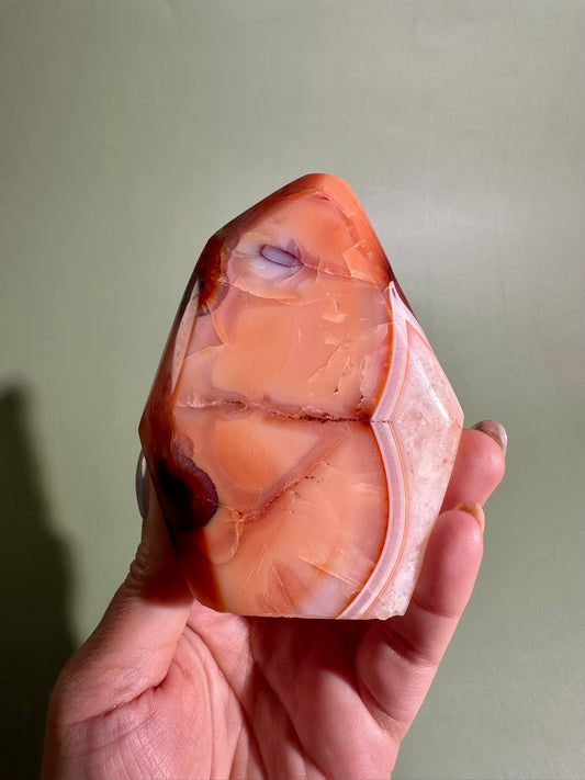 Carnelian Agate Geometric Freeform – Option J | Joy, Creativity & Positive Energy