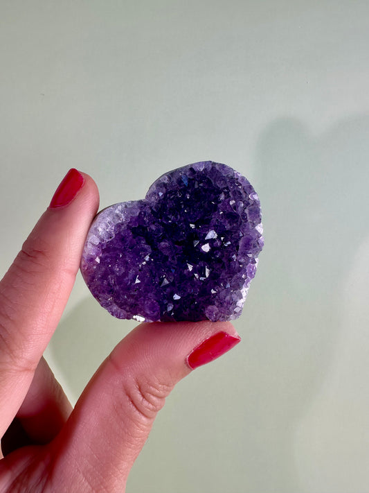 Small Druzy Amethyst Heart - E