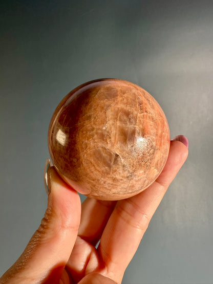 Peach Moonstone Sphere Option B | Premium One-of-a-Kind Crystal