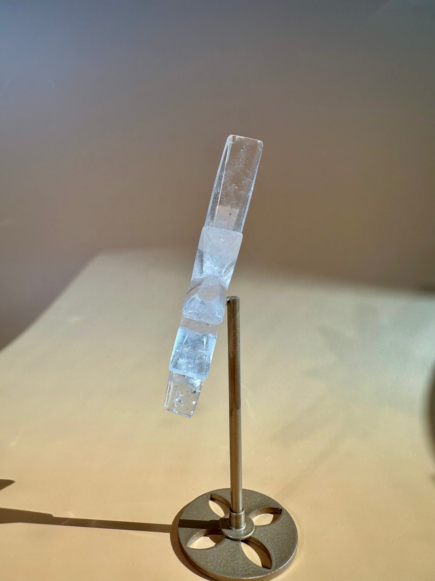 Clear Quartz Polaris Star on Gold Stand – Option A | Clarity, Guidance & Manifestation Crystal