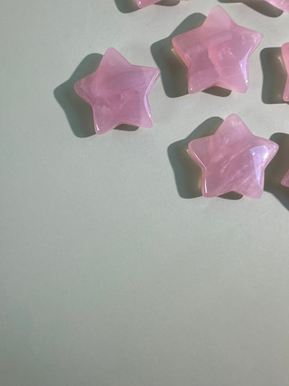 Small Rose Quartz Star | Pink Celestial Crystal Carving