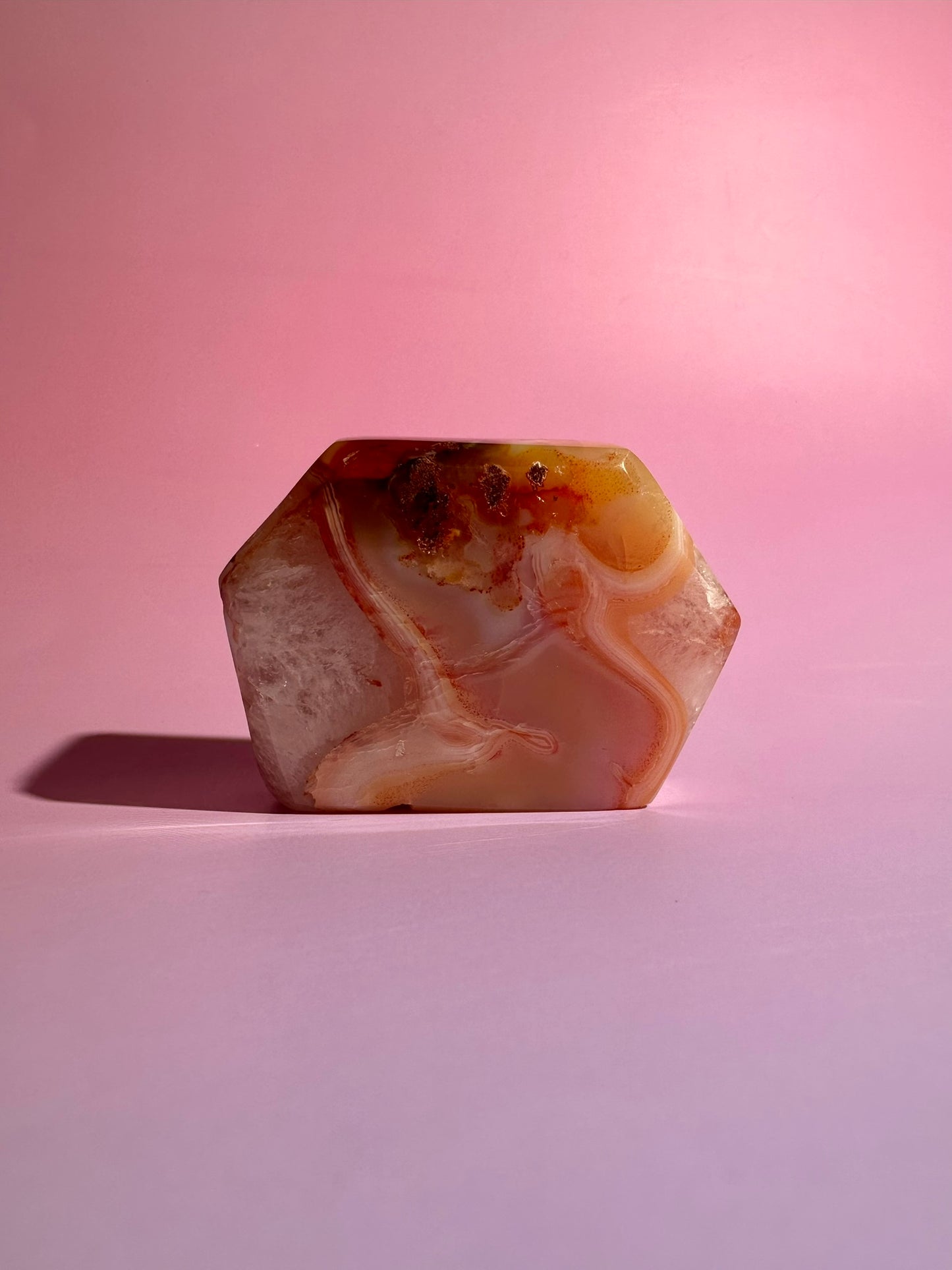 Carnelian Agate Geometric Freeform – Option C | Abundance, Strength & Motivation Energy